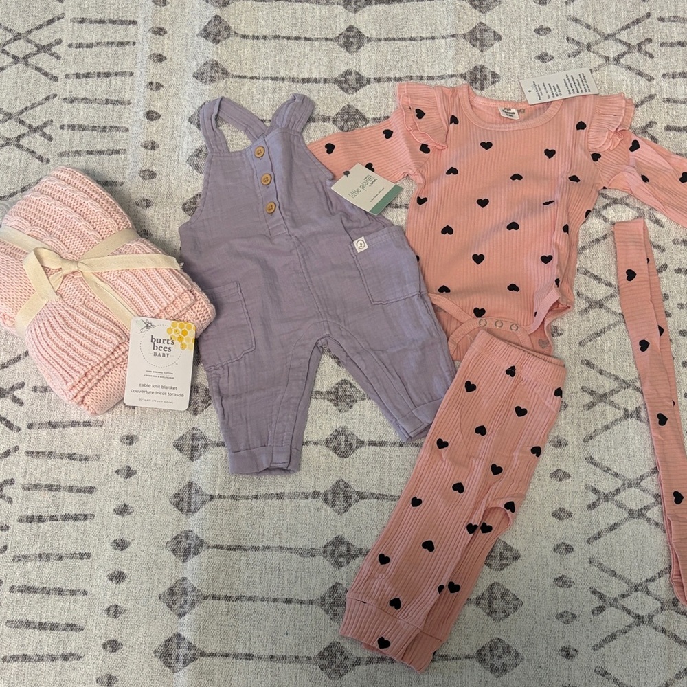 Pink and Purple Baby Outfit Set